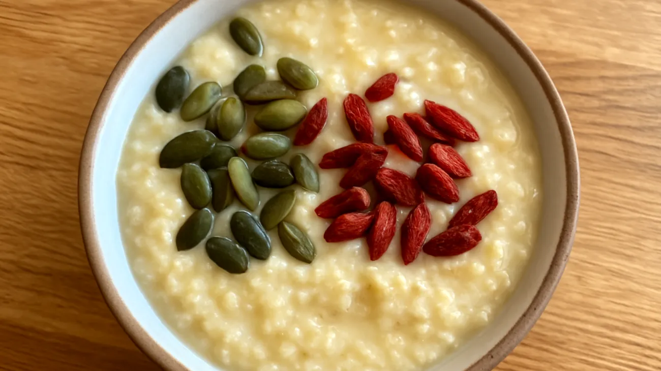 Hirsebrei mit Kürbiskernen und Goji-Beeren"